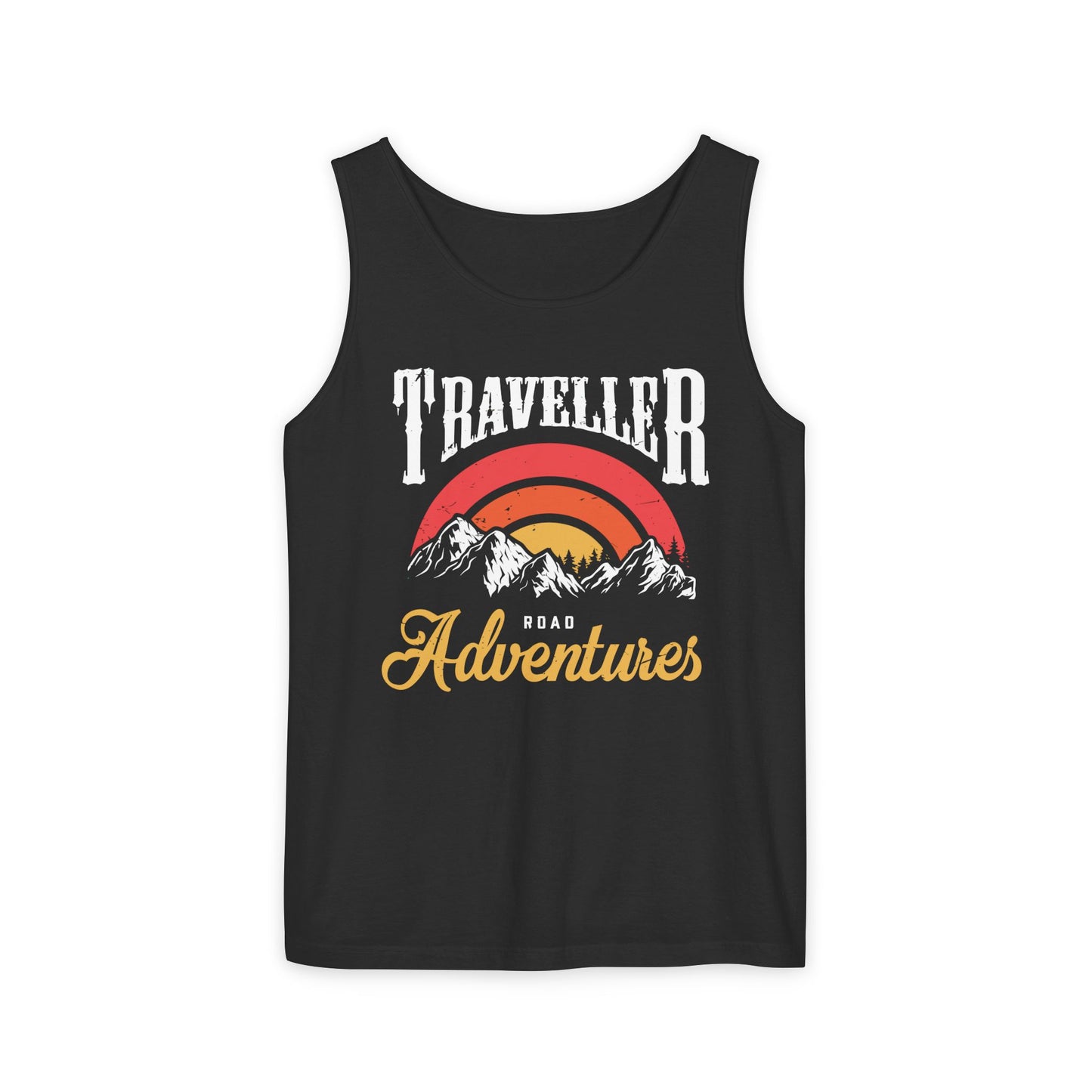 Adventure Tank Top | Unisex Garment-Dyed Gym Tee, Travel Gear, Outdoor Clothing, Summer Apparel, Gift for Explorers