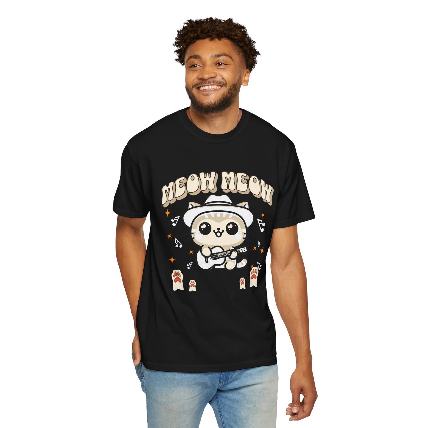 Meow Meow Cat Graphic T-Shirt, Cute Music Lover Shirt, Unisex Gift, Cat Lover Apparel, Fun T-Shirt for Friends, Birthday or Holiday Gift