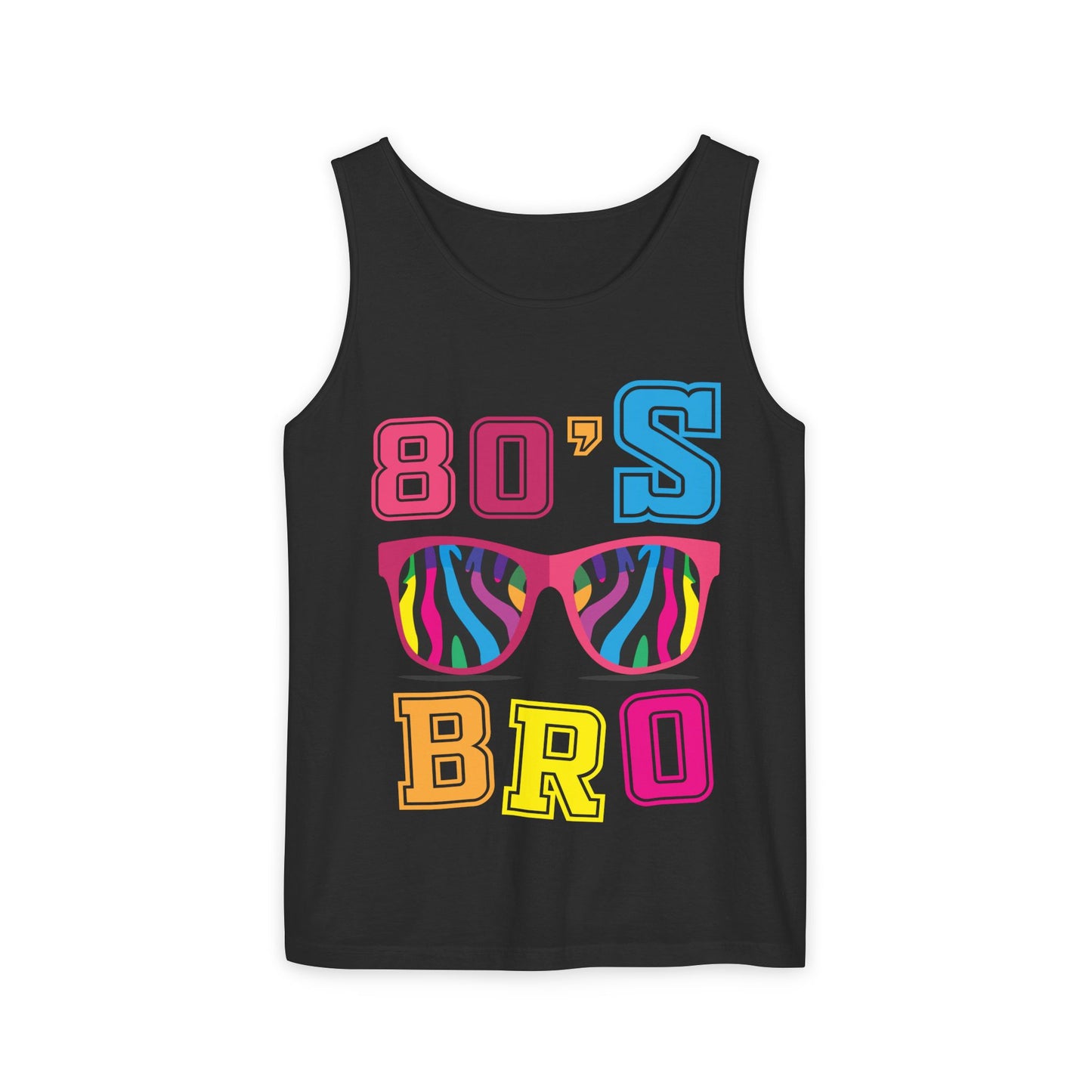 80's Inspired Unisex Garment-Dyed Tank Top, Retro 80s Vibe, Summer Top, Festival Wear, Gift for Nostalgia Fans, Party Outfit