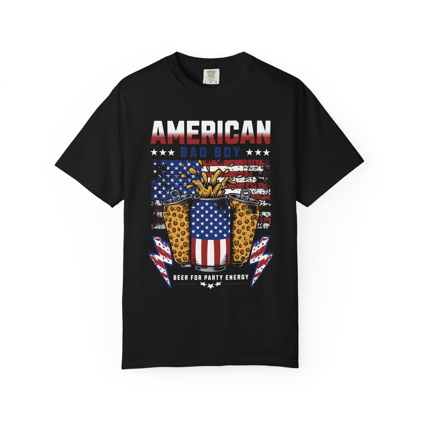 Patriotic Party T-Shirt - American Bad Boy Tee, Unique Graphic Tee, 4th of July Outfit, BBQ & Celebration Shirt, Gift for Him