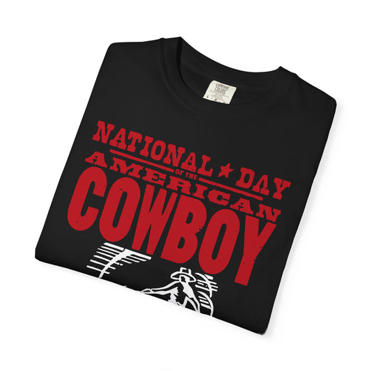 American Cowboy T-Shirt, Unisex Vintage Graphic Tee, National Day Apparel, Western Festival Clothing, Country Lifestyle Wear
