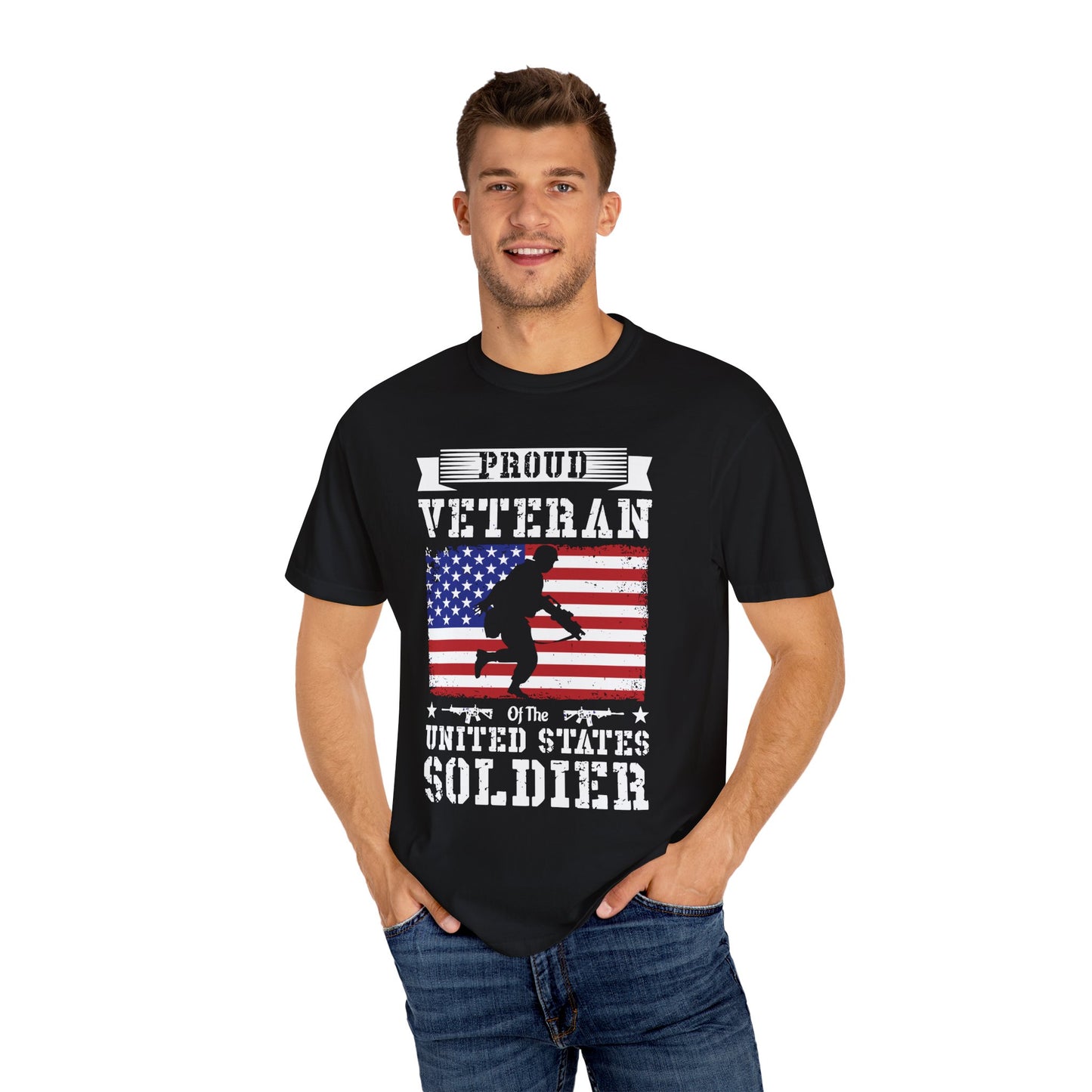Proud Veteran T-Shirt | Garment-Dyed Tee for Military Appreciation, Gifts for Veterans, Memorial Day, Independence Day, Casual Wear