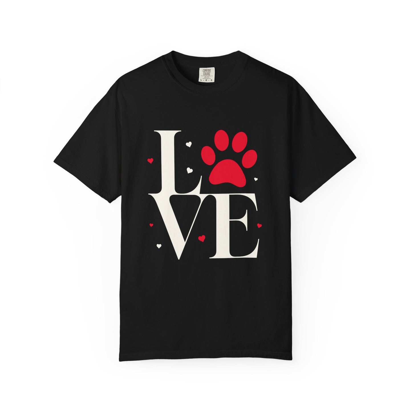 Love Paw Print Unisex T-Shirt, Animal Lover Gift, Pet Adoption Tee, Valentine's Day Shirt, Cute Animal Apparel