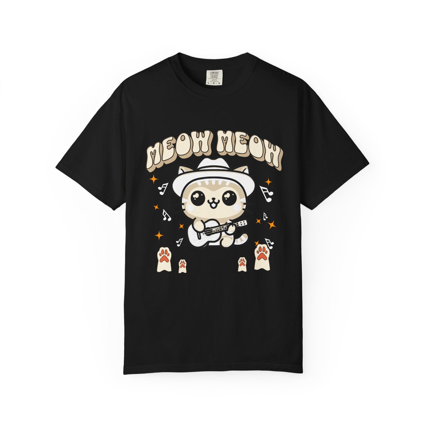 Meow Meow Cat Graphic T-Shirt, Cute Music Lover Shirt, Unisex Gift, Cat Lover Apparel, Fun T-Shirt for Friends, Birthday or Holiday Gift