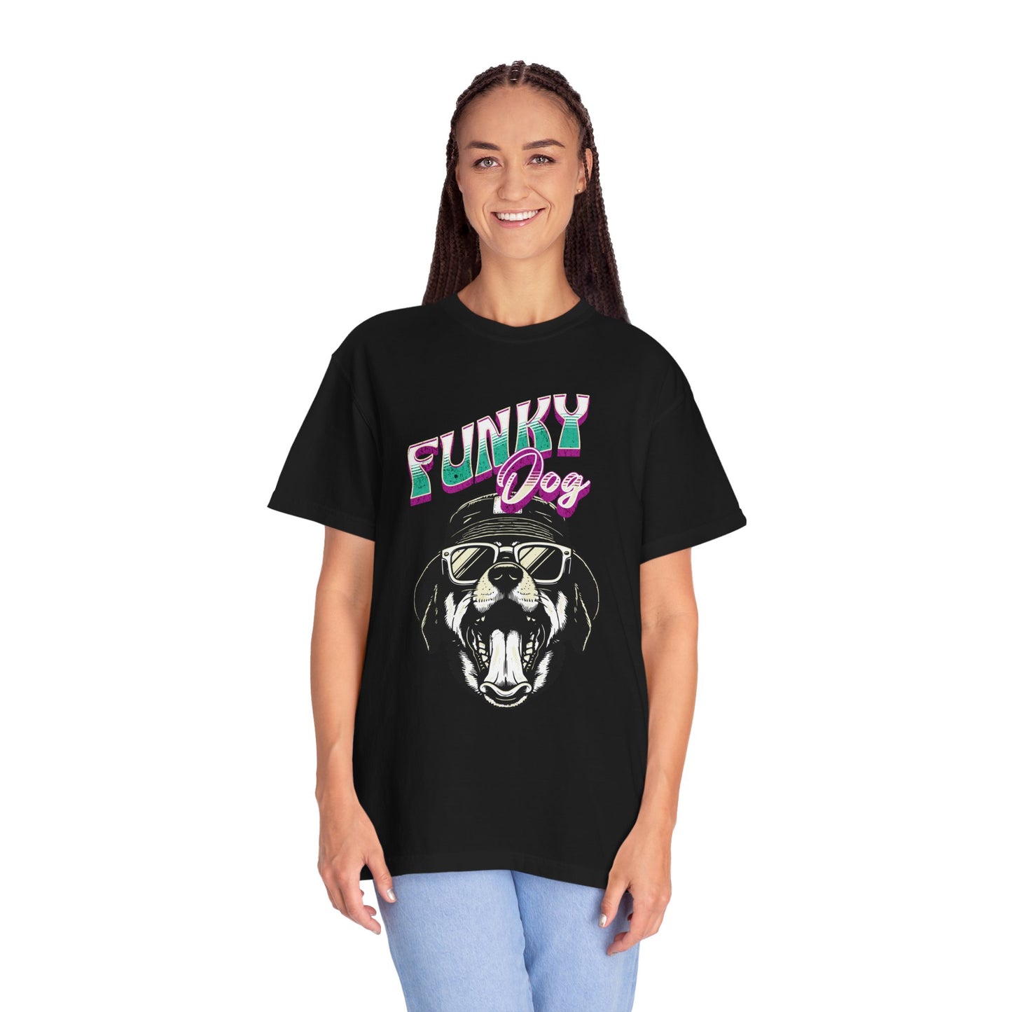 Funky Dog Graphic Tee, Unisex T-shirt, Casual Wear, Gifts for Dog Lovers, Summer Fashion, Trendy Pet Shirt