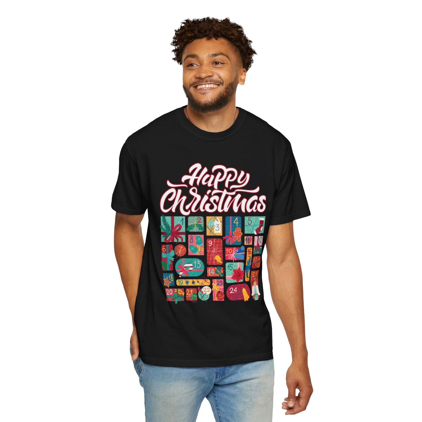 Happy Christmas Unisex T-Shirt, Holiday Gift, Festive Wear, Christmas Apparel, Cozy Family Tee, Seasonal Shirt