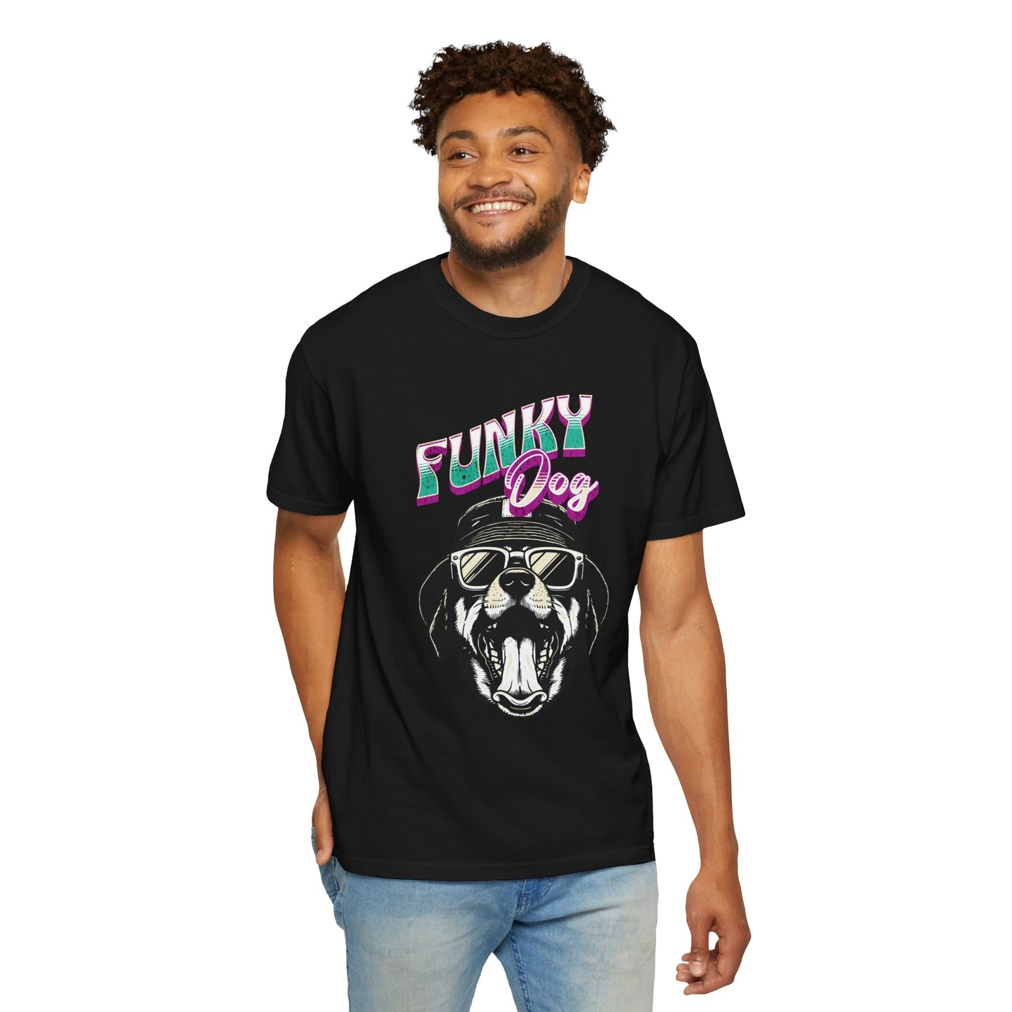 Funky Dog Graphic Tee, Unisex T-shirt, Casual Wear, Gifts for Dog Lovers, Summer Fashion, Trendy Pet Shirt