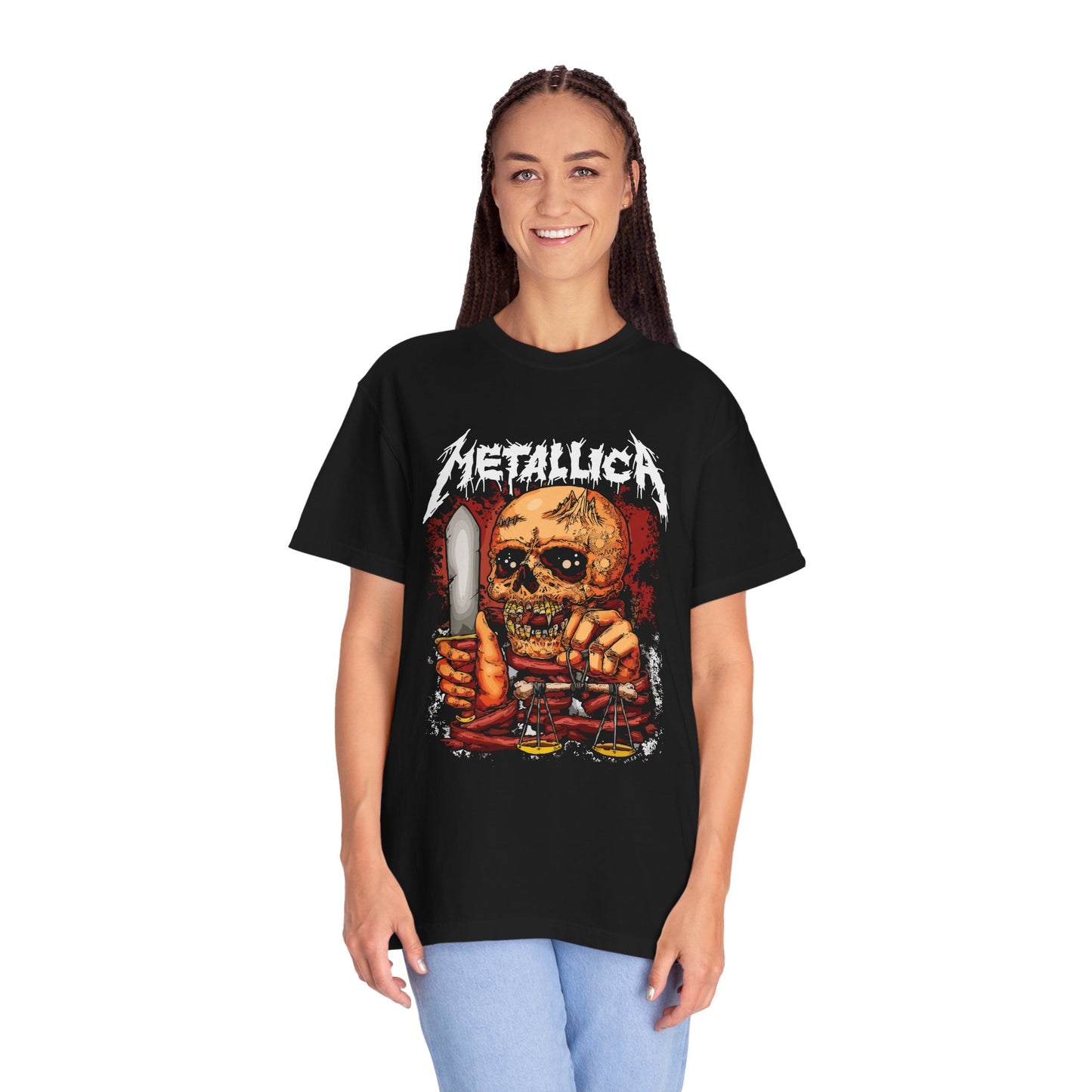 Metallica Skull T-Shirt, Unisex Rock Tee, Music Gift, Concert Apparel, Grunge Style, Casual Wear