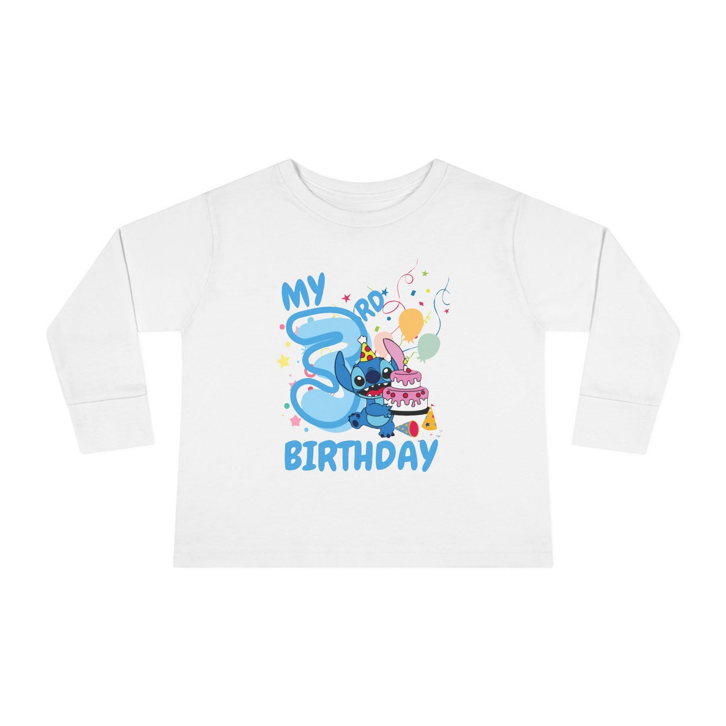 My 3rd Birthday Toddler Long Sleeve Tee, Birthday Outfit, Cute Kids Shirt, Baby Shower Gift, Celebration Apparel, Toddler Clothing