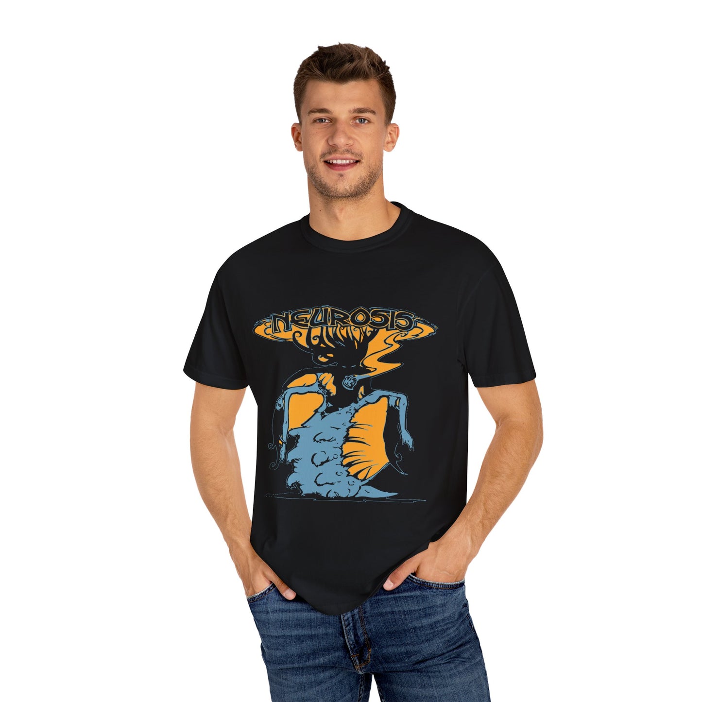 Neurotic Vibes Garment-Dyed Unisex T-Shirt, Soft Casual Tee, Rock Music Lover Gift, Vintage Graphic Shirt, Unique Streetwear Apparel