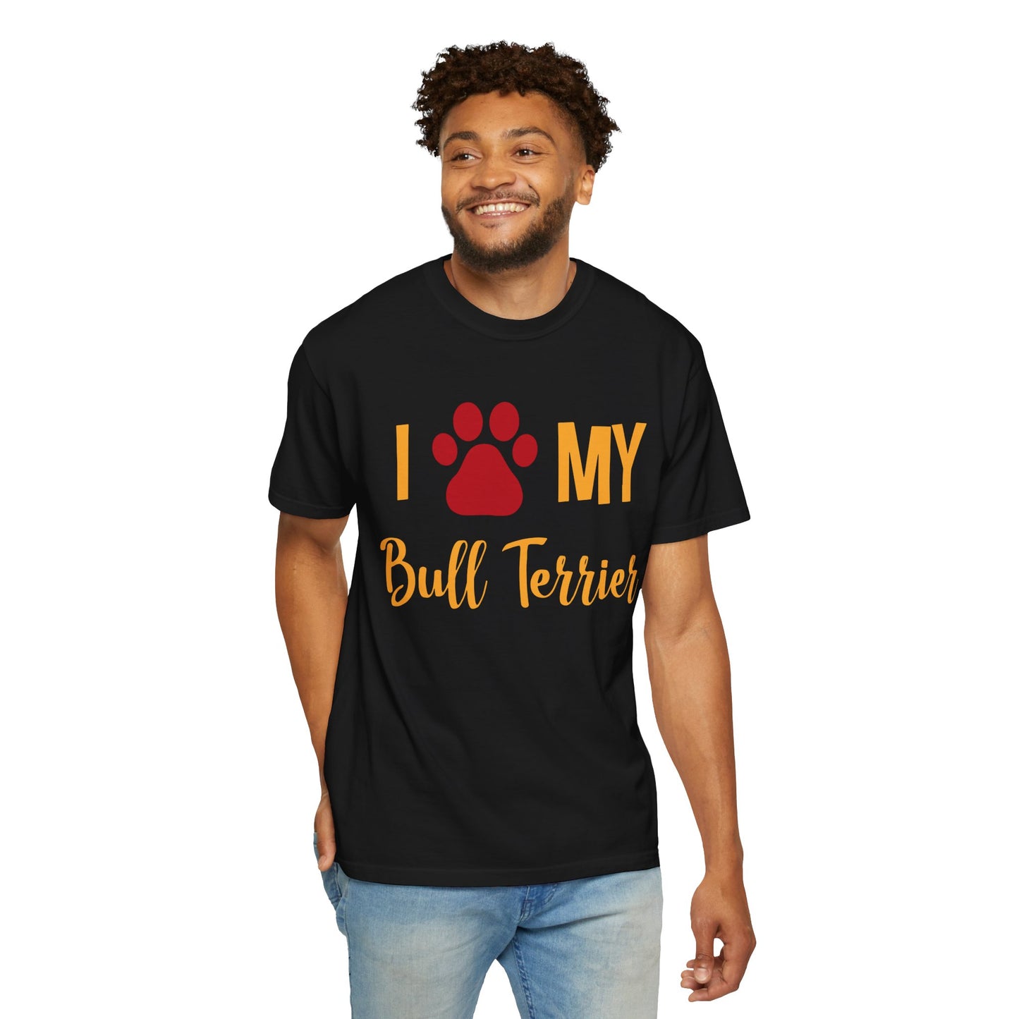 Bull Terrier Love Unisex Garment-Dyed T-Shirt | Dog Lover Gift, Pet Owner Tee, Animal Enthusiast Shirt, Unique Gift, Casual Fashion