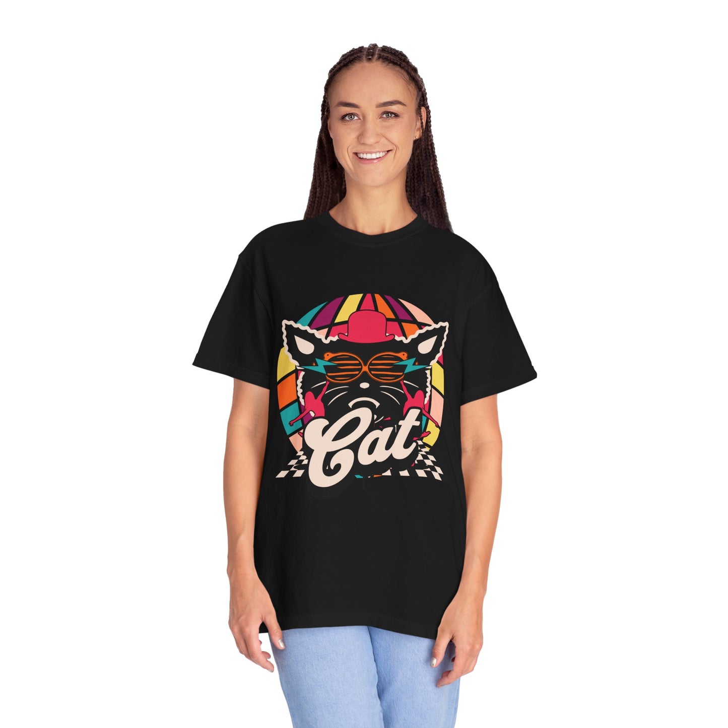 Retro Cat Vibes Unisex T-shirt | Cool Cat Graphic Tee for Cat Lovers | Gift for Pet Owners, Vintage Style, Casual Wear