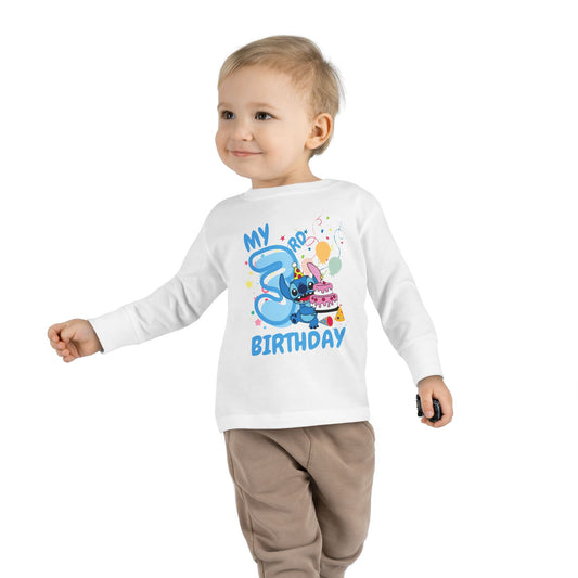My 3rd Birthday Toddler Long Sleeve Tee, Birthday Outfit, Cute Kids Shirt, Baby Shower Gift, Celebration Apparel, Toddler Clothing