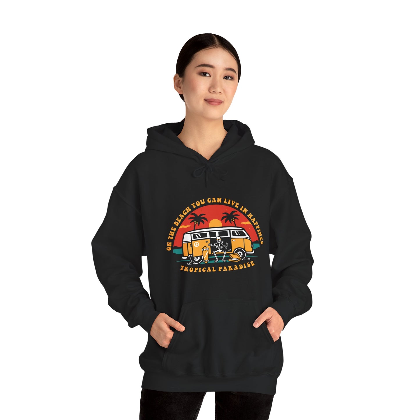Retro Vibes Hooded Sweatshirt, Unisex Apparel, Bohemian Style, Casual Wear, Perfect for Road Trips, Gift for Adventurers
