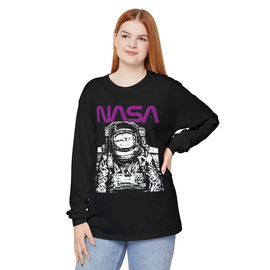 NASA Inspired Long Sleeve T-Shirt | Unisex Space Tee, Astronaut Graphic Shirt, Gift for Space Lovers, Science Apparel, Cool Casual Wear