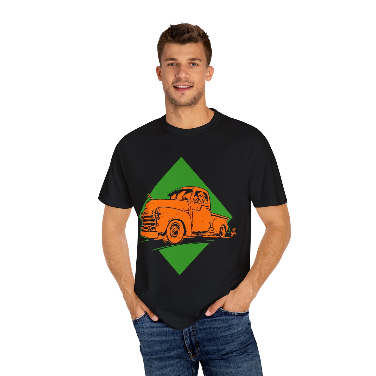 Vintage Truck Graphic Tee, Unisex Garment-Dyed T-shirt, Retro Auto Lovers, Casual Everyday Wear, Gift for Him or Her, Summer Style