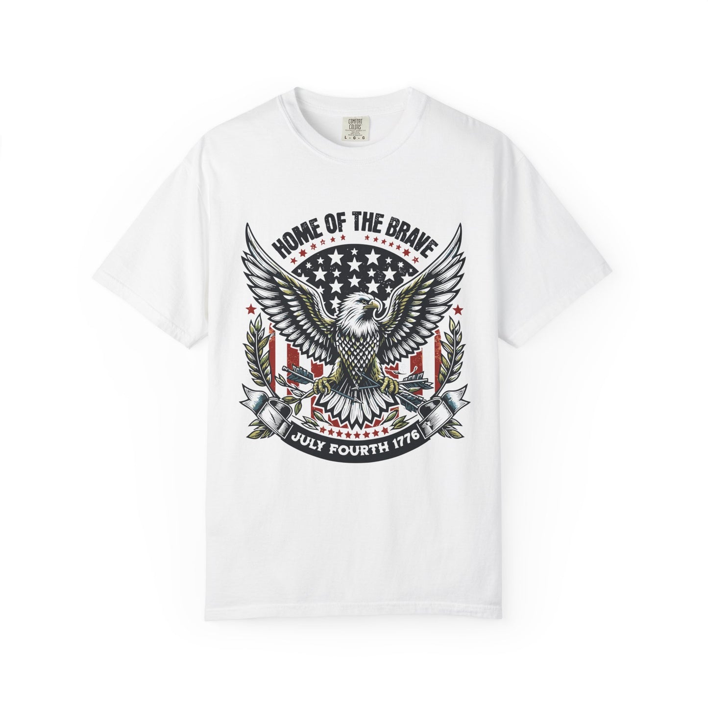Patriotic Eagle T-Shirt for July 4th, Home of the Brave Tee, Fourth of July Shirt, Americana Apparel, Unisex Independence Day Top