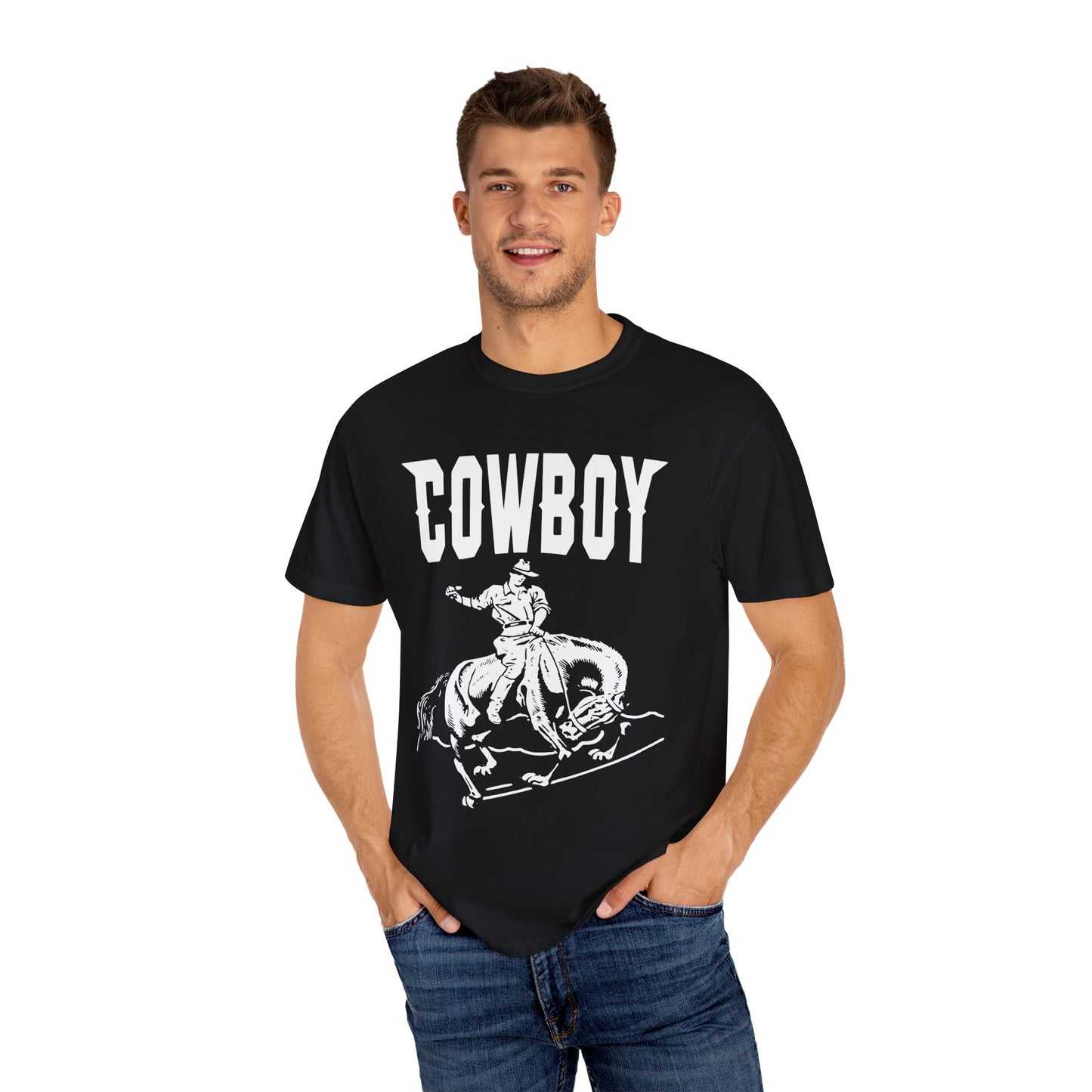 Cowboy Graphic Tee, Vintage Western Style, Unisex T-shirt, Casual Outfit, Rodeo Enthusiast Shirt, Gift for Cowgirls and Cowboys