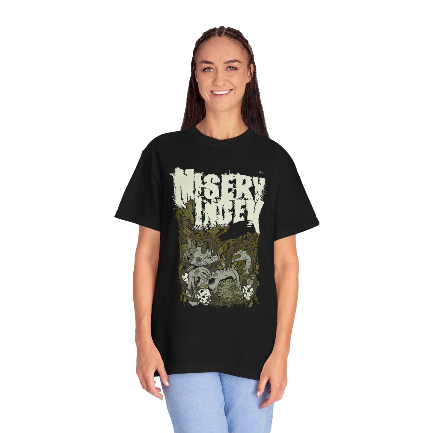 Dark Graphic Band T-shirt - Misery Index Art, Unisex Tee, Music Merch, Heavy Metal Gift, Casual Wear, Rock Fashion