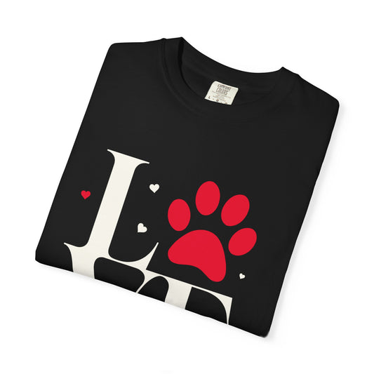 Love Paw Print Unisex T-Shirt, Animal Lover Gift, Pet Adoption Tee, Valentine's Day Shirt, Cute Animal Apparel