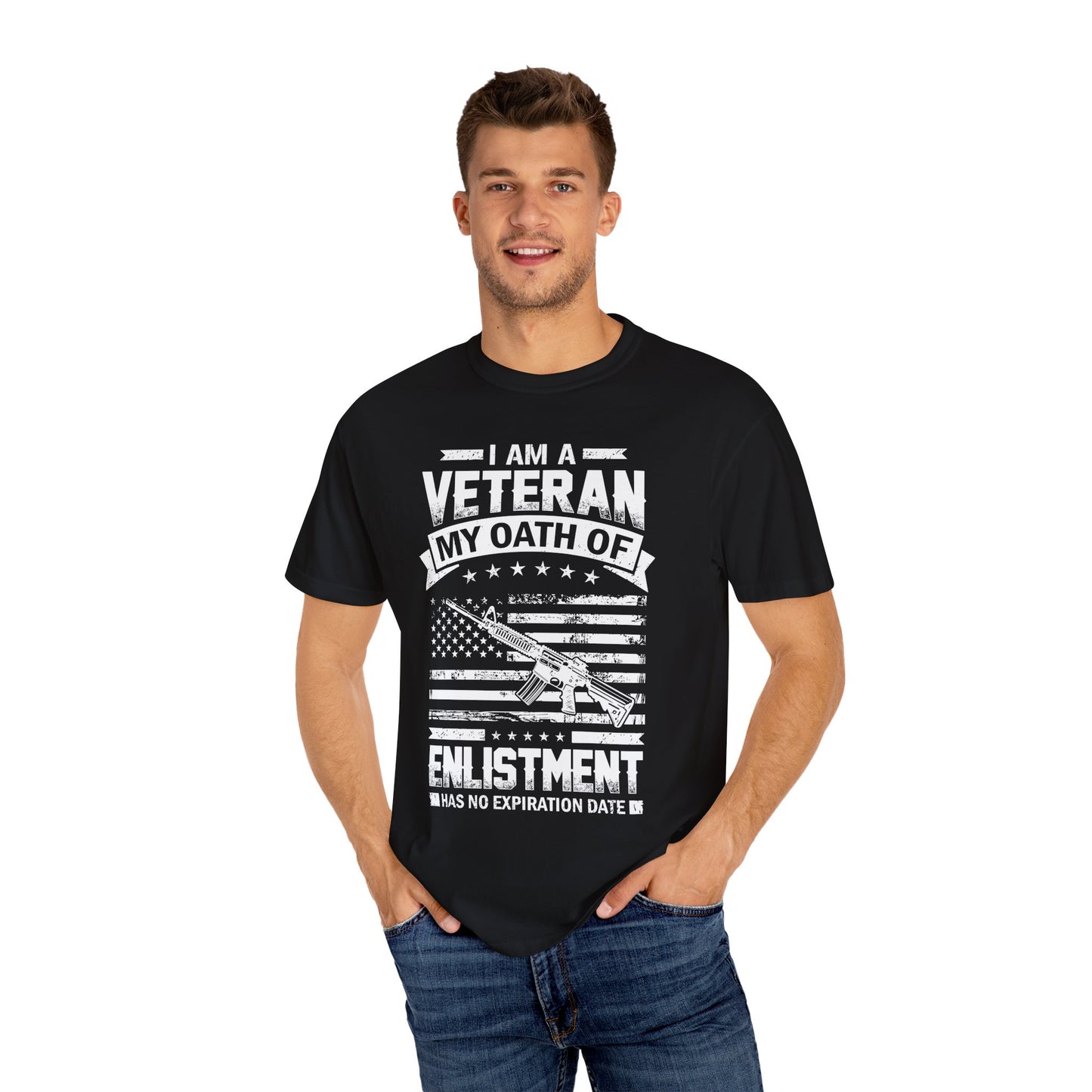 Veteran's Oath T-Shirt, Unisex Garment-Dyed Tee, Military Appreciation Gift, Patriotic Shirt, Independence Day Apparel, Veteran Support Wear