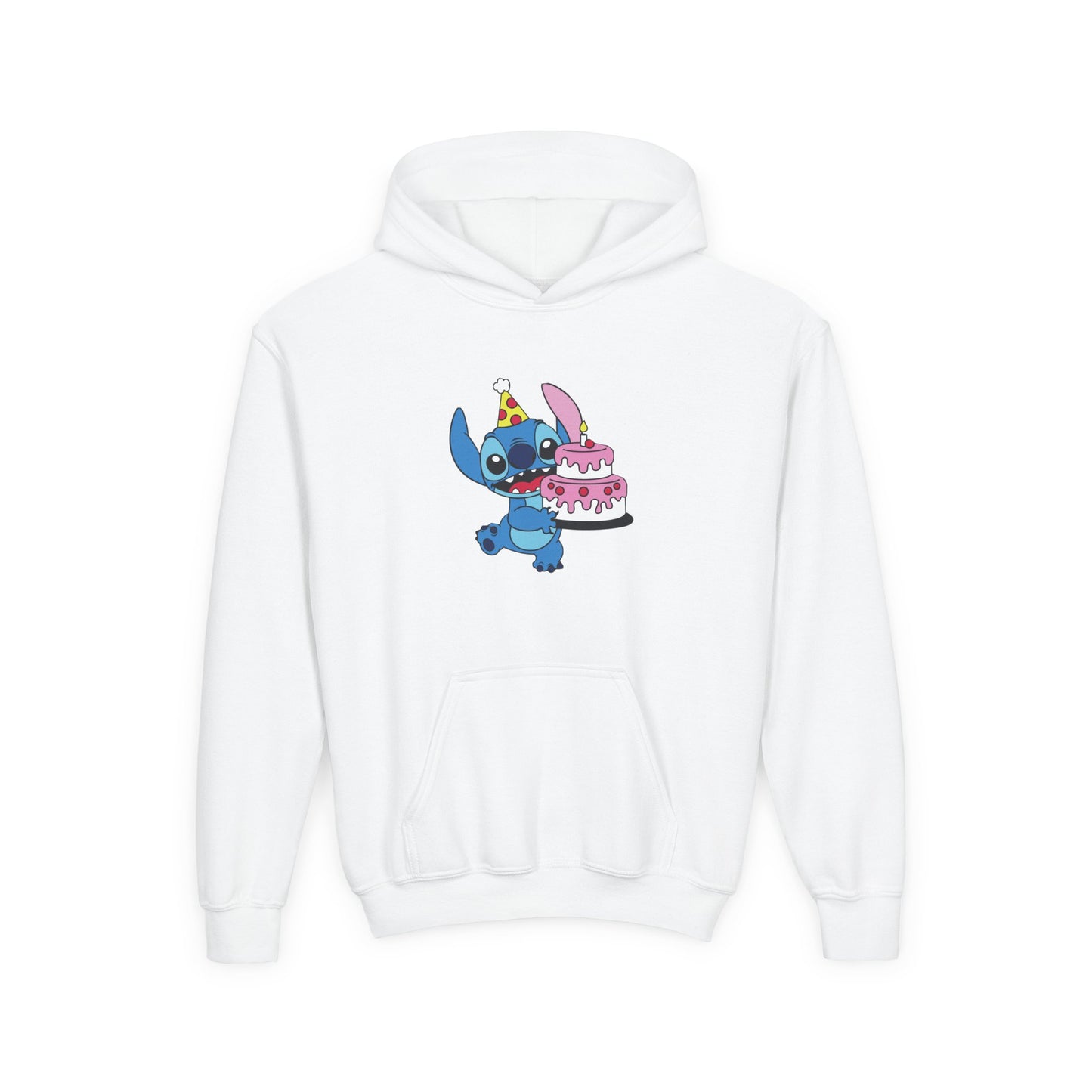 Stitch Birthday Celebration Hoodie, Youth Sweatshirt, Cute Kids Gift, Fun Apparel for Parties, Cartoon Character Sweatshirt