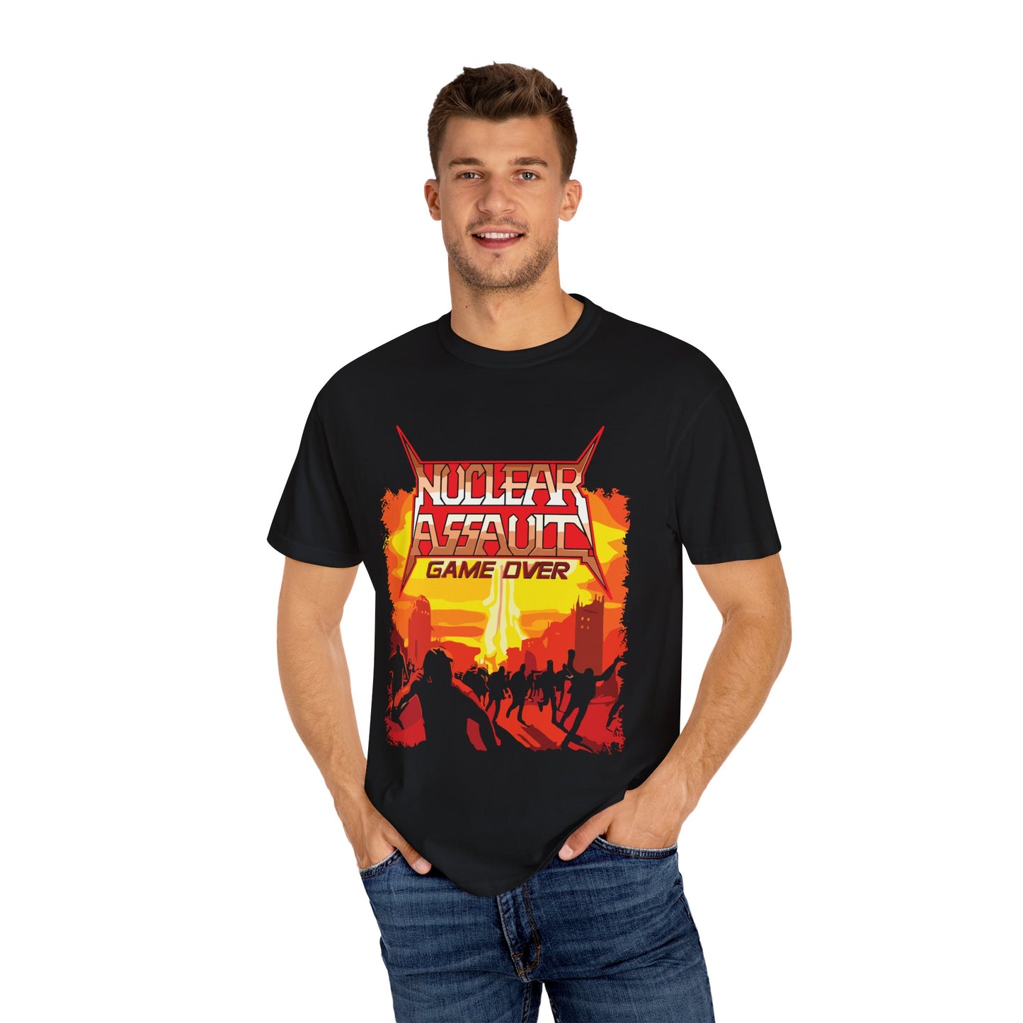 Nuclear Assault Game Over Unisex T-Shirt, Gamer Shirt, Retro Video Game, Geek Fashion, Cool Graphic Tee, Gift for Gamers