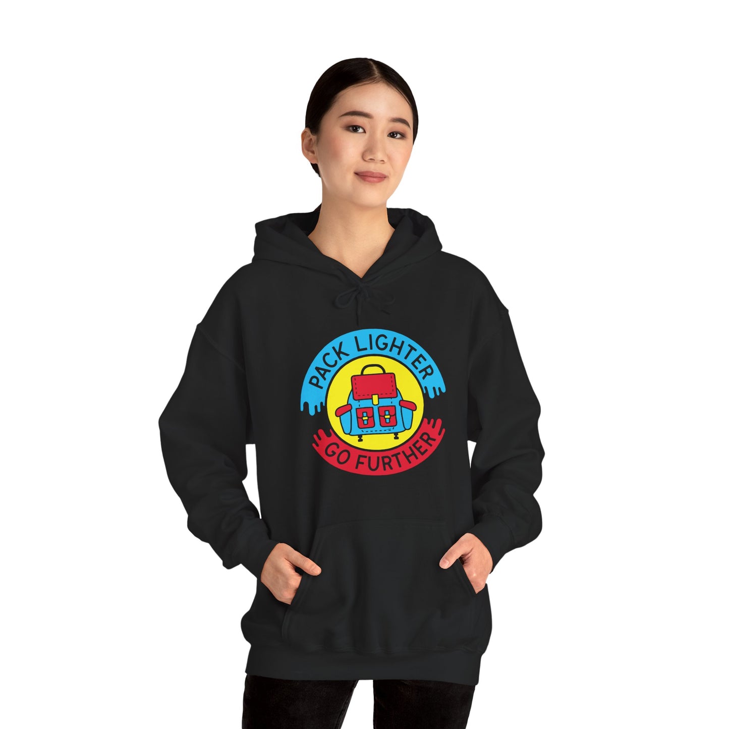 Adventure-Inspired Hoodie: Pack Lighter Go Further, Travel Sweatshirt, Outdoor Gear, Hiking Apparel, Gift for Travel Lovers