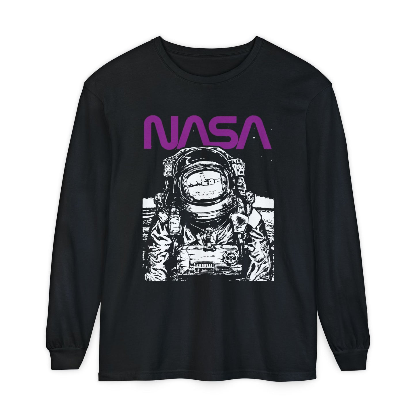 NASA Inspired Long Sleeve T-Shirt | Unisex Space Tee, Astronaut Graphic Shirt, Gift for Space Lovers, Science Apparel, Cool Casual Wear