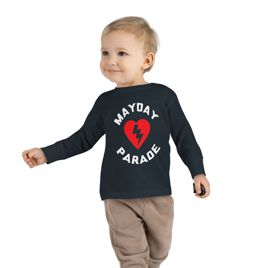 Toddler Long Sleeve Tee with Mayday Parade Heart Design, Kids Graphic Shirt, Baby Clothing, Festival Outfit, Music Lover Gift