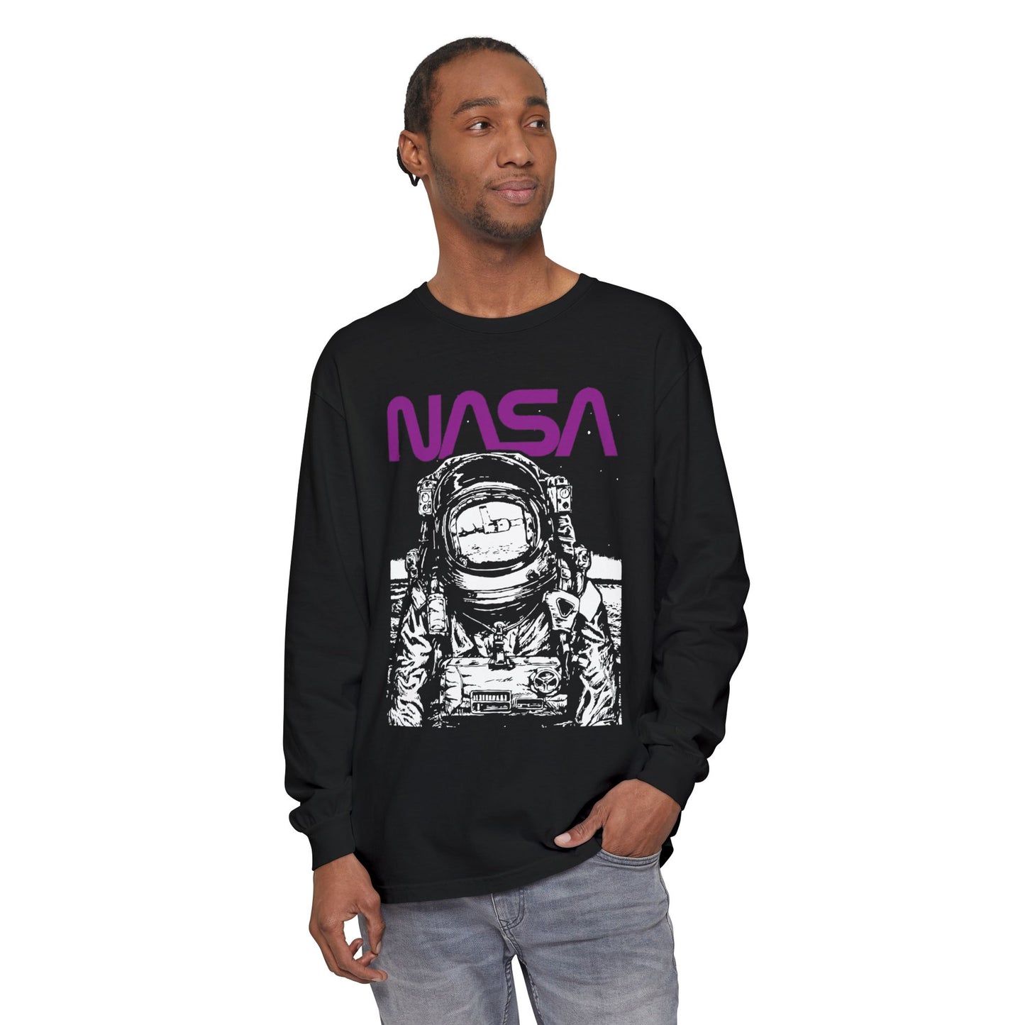 NASA Inspired Long Sleeve T-Shirt | Unisex Space Tee, Astronaut Graphic Shirt, Gift for Space Lovers, Science Apparel, Cool Casual Wear