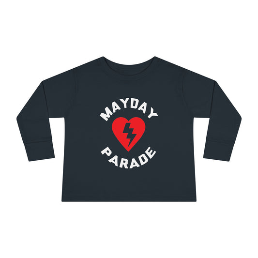 Toddler Long Sleeve Tee with Mayday Parade Heart Design, Kids Graphic Shirt, Baby Clothing, Festival Outfit, Music Lover Gift