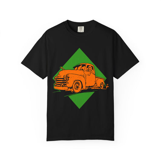 Vintage Truck Graphic Tee, Unisex Garment-Dyed T-shirt, Retro Auto Lovers, Casual Everyday Wear, Gift for Him or Her, Summer Style