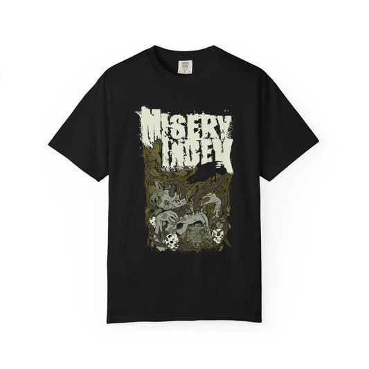 Dark Graphic Band T-shirt - Misery Index Art, Unisex Tee, Music Merch, Heavy Metal Gift, Casual Wear, Rock Fashion