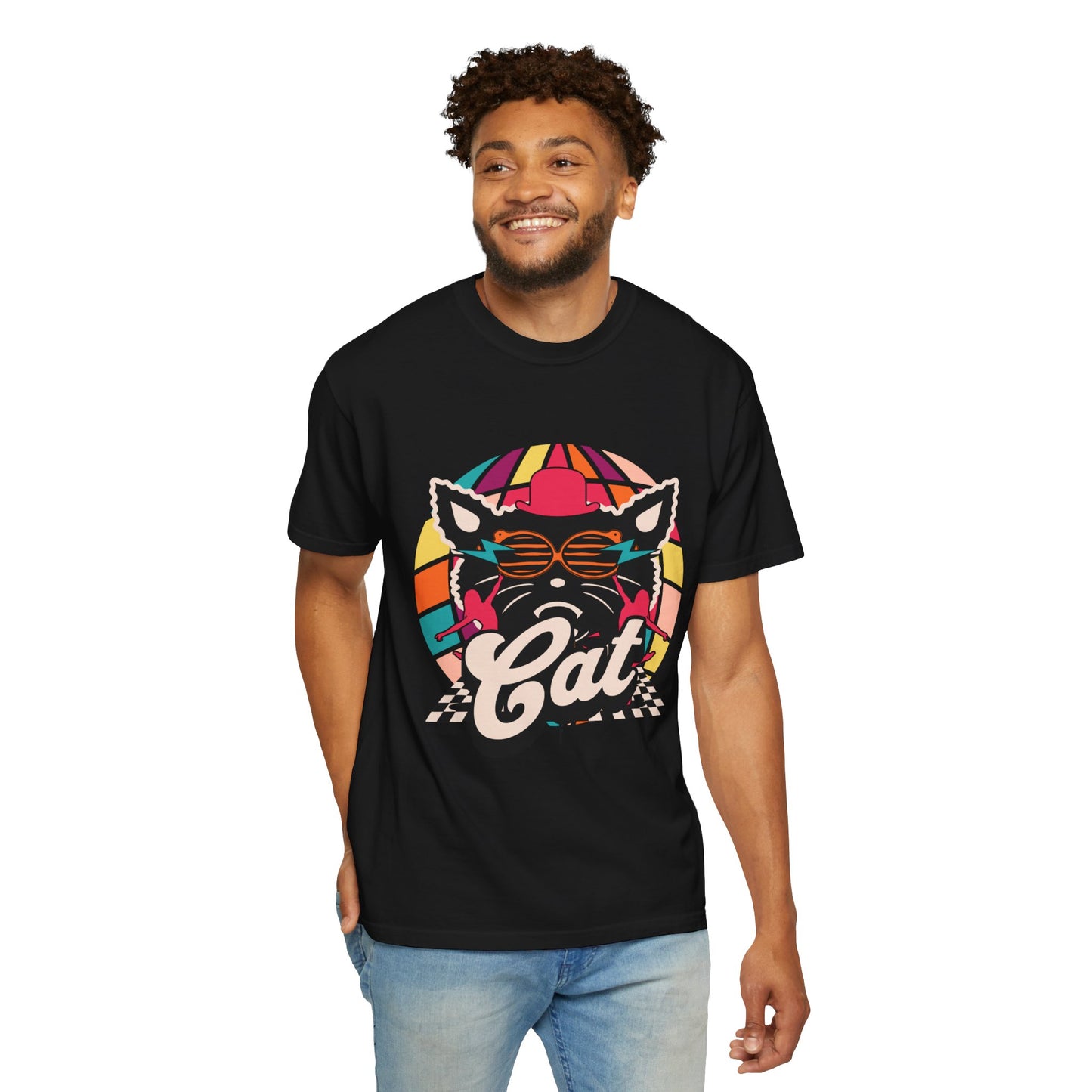 Retro Cat Vibes Unisex T-shirt | Cool Cat Graphic Tee for Cat Lovers | Gift for Pet Owners, Vintage Style, Casual Wear