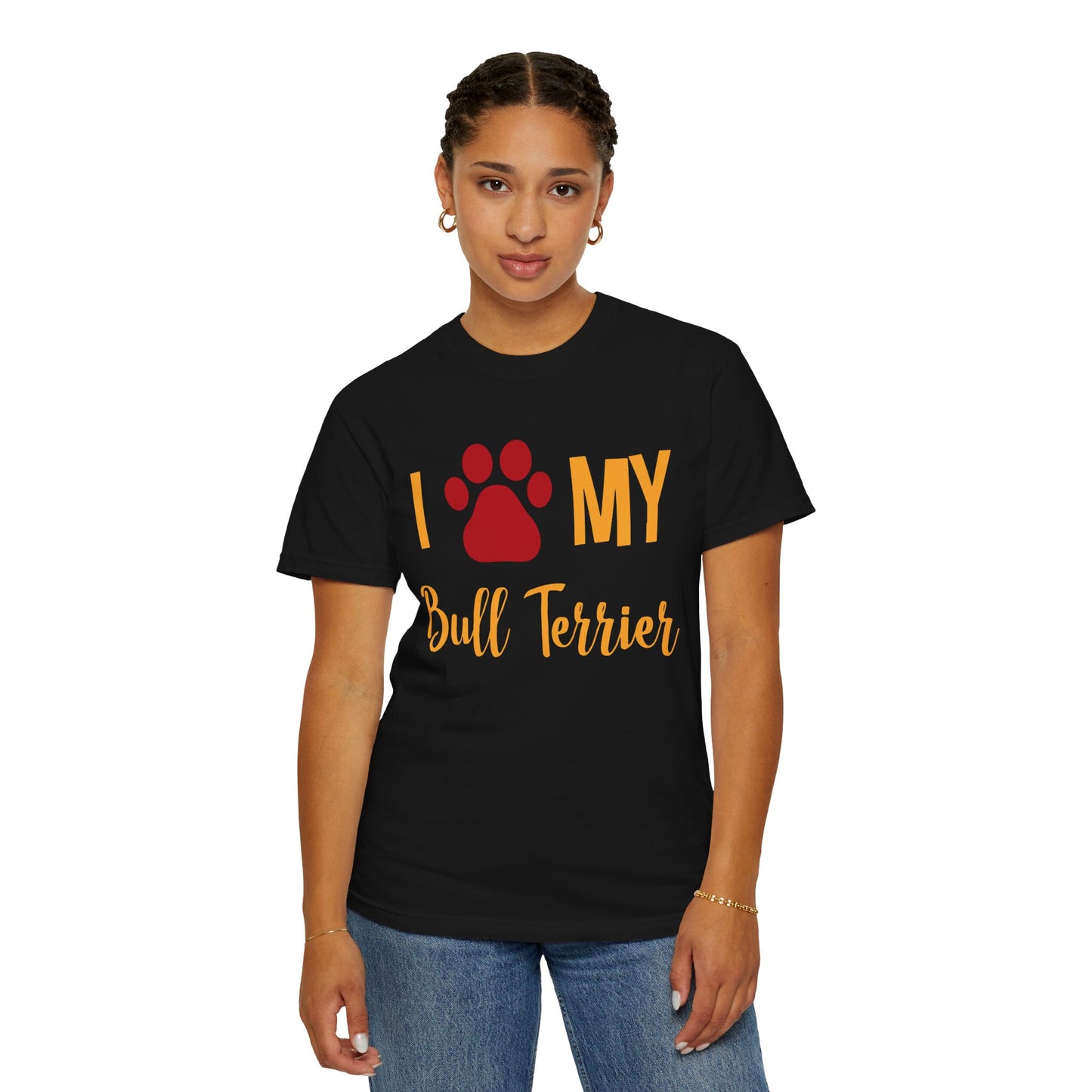 Bull Terrier Love Unisex Garment-Dyed T-Shirt | Dog Lover Gift, Pet Owner Tee, Animal Enthusiast Shirt, Unique Gift, Casual Fashion