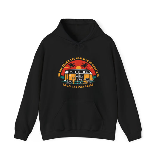 Retro Vibes Hooded Sweatshirt, Unisex Apparel, Bohemian Style, Casual Wear, Perfect for Road Trips, Gift for Adventurers