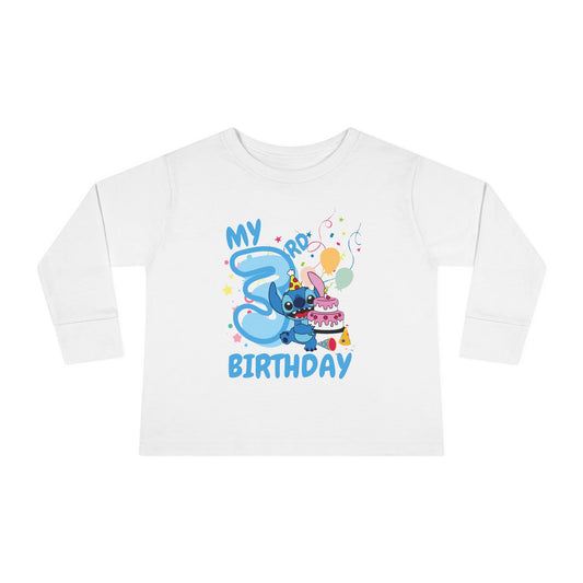 My 3rd Birthday Toddler Long Sleeve Tee, Birthday Outfit, Cute Kids Shirt, Baby Shower Gift, Celebration Apparel, Toddler Clothing