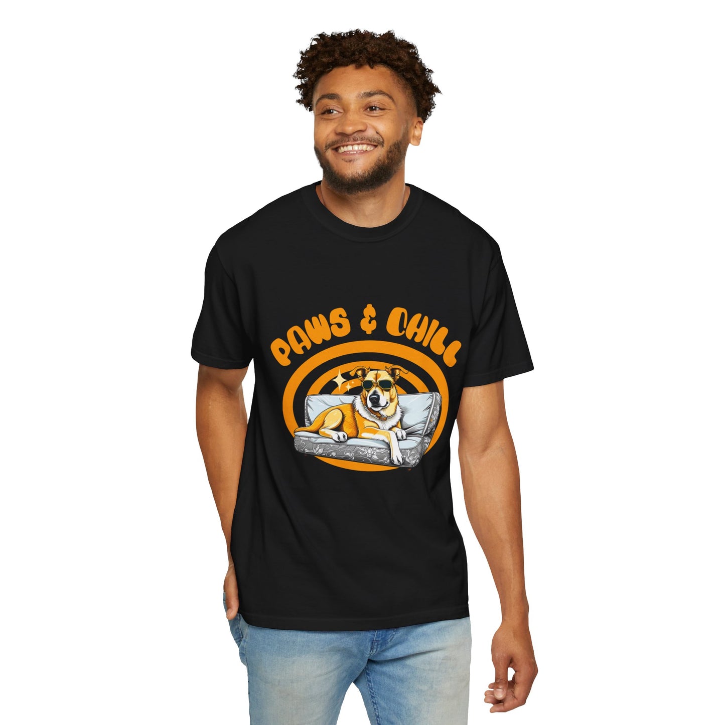 Unisex Dog Lover T-Shirt, Paws & Chill Tee for Pet Owners, Gifts for Dog Lovers, Animal Lover Apparel, Cozy Casual Wear, Pet-Themed Shirt