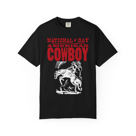 American Cowboy T-Shirt, Unisex Vintage Graphic Tee, National Day Apparel, Western Festival Clothing, Country Lifestyle Wear