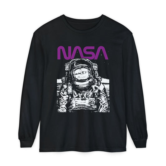 NASA Inspired Long Sleeve T-Shirt | Unisex Space Tee, Astronaut Graphic Shirt, Gift for Space Lovers, Science Apparel, Cool Casual Wear