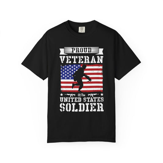 Proud Veteran T-Shirt | Garment-Dyed Tee for Military Appreciation, Gifts for Veterans, Memorial Day, Independence Day, Casual Wear